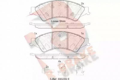 R BRAKE rb2109 -  Комплект тормозных колодок, дисковый тормоз